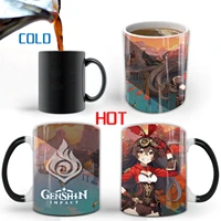 310 ml genshin impact klee xiao zhongli ceramic heat sensitive magic mug tea coffee cup anime cosplay water bottle creative gift