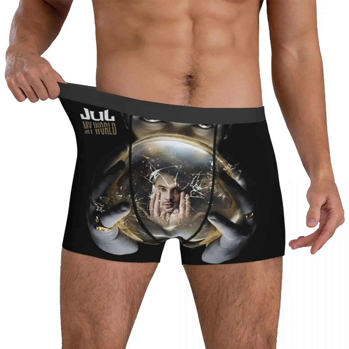 

Jul Underwear Jul My World Breathable Panties Print Boxer Brief Pouch Men's Large Size Boxer Shorts