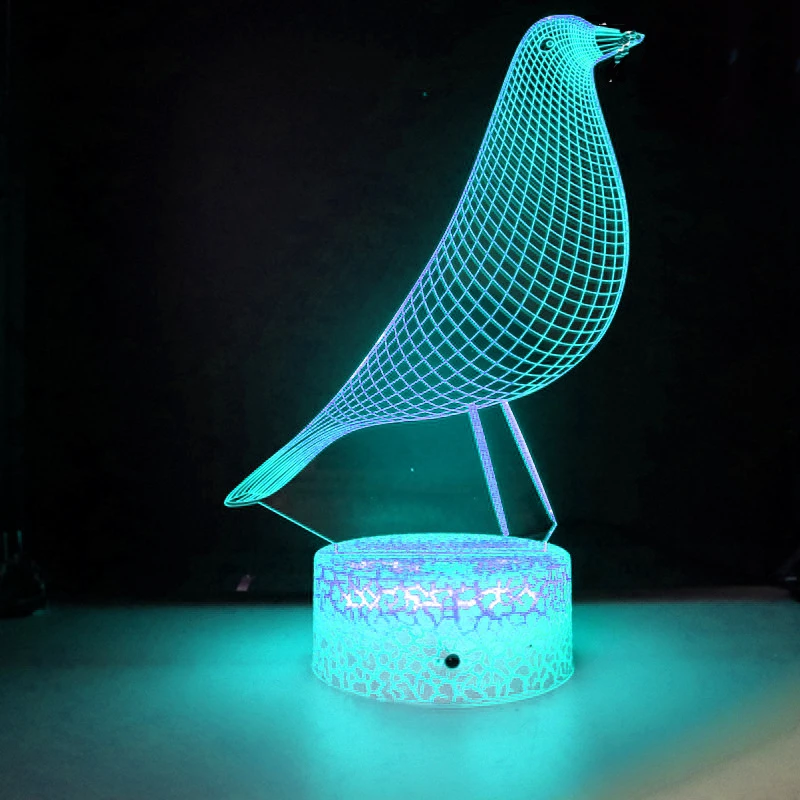 

Nighdn Pigeon Night Lights USB LED Table Lamp Room Decors 3D Optical Illusion Bedside Lamp Gifts for Kids Baby Son Daughter