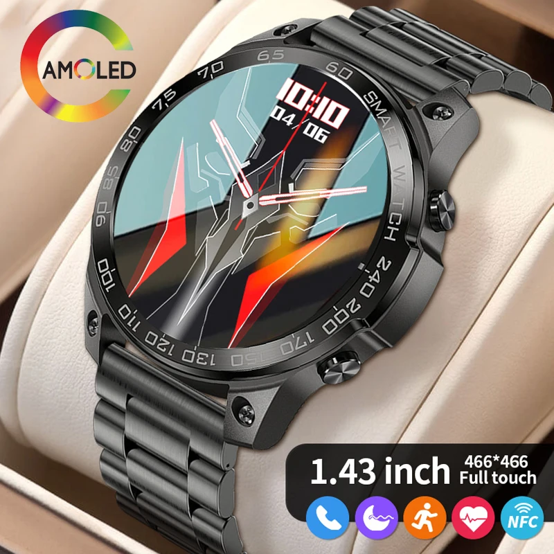 

Новые смарт-часы для мужчин AMOLED 466*466 HD экран всегда отображают время фитнес-браслет водостойкие умные часы из нержавеющей стали для мужчин
