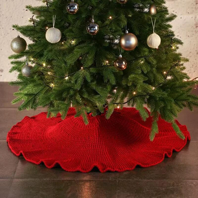 36-дюймовая Вязаная Однотонная Юбка В Виде Рождественской Елки Эльф Офис Отель