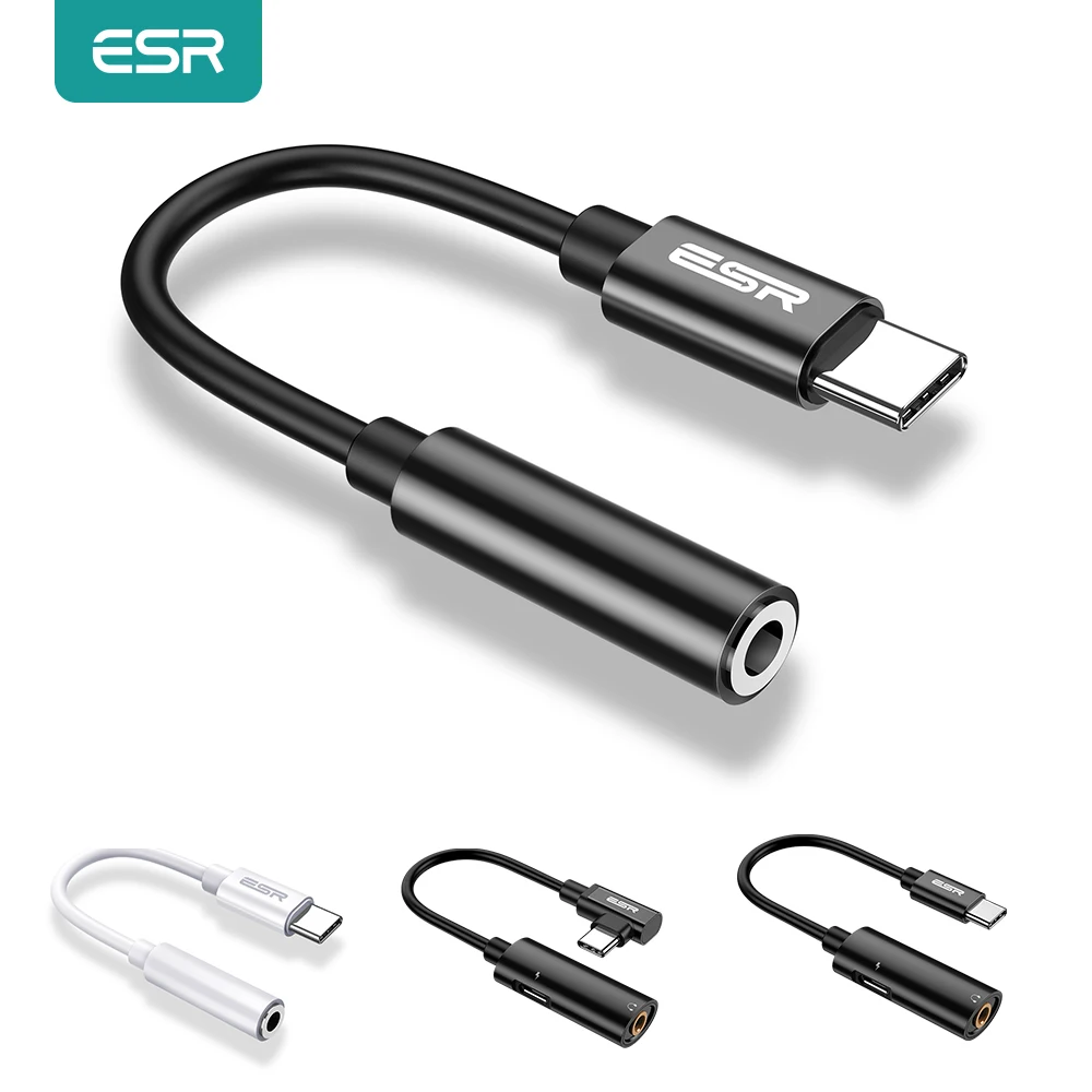 

ESR USB C to 3.5mm Jack Adapter AUX Type C to 3.5mm Audio Headphones Cable for iPad for Samsung for Android Earphone Converter