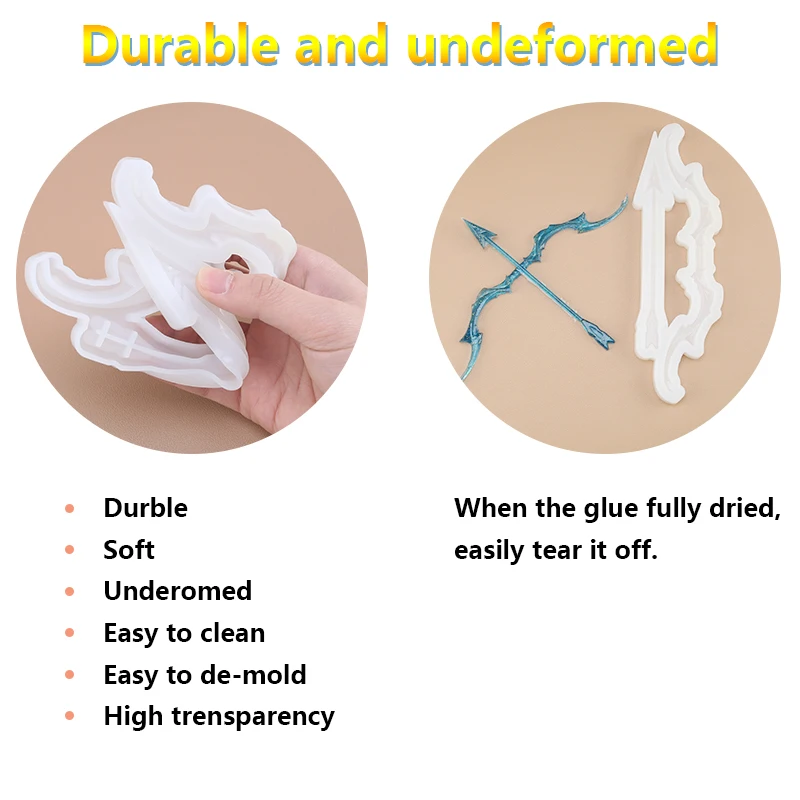 Набор силиконовых форм для лука и стрелы + 10 шт. резиновых лент рукоделия