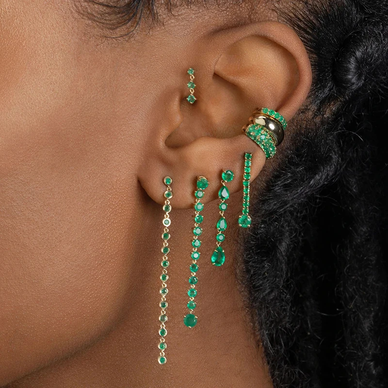 ISUEVA серебряные и золотые заполненные ушные манжеты для женщин Цвет CZ Циркон