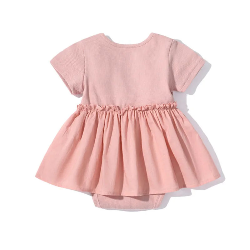Летняя детская одежда платье для маленьких девочек детское с коротким рукавом