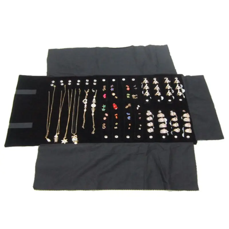 

Multi-function Earrings Necklace Ring Storage Roll Bag Jewelry Travel Portable Retain Roll Bags Exhibition Package