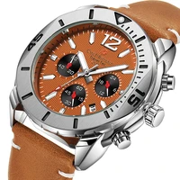 carl f bucherer mens new chronograph casual sports multifunctional quartz watch top brand luxury leather watch men gift