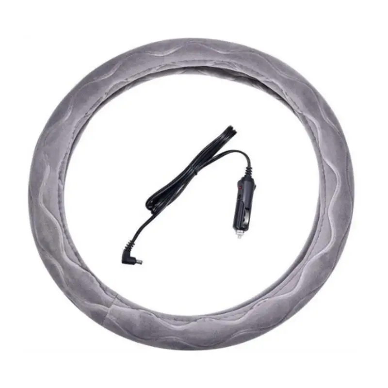 

Universal Steering 14.5-15.5 Inch Cover Heater 12V Car Steering-Wheel Cover Winter Warm Comfortable Heating Steering Wheel Cover