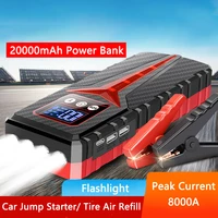 8000a car jump starter power bank 20000mah portable battery power bank for iphone ipad car emergency booster 12v starting device