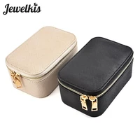 jewelry organizer display travel jewelry boxes portable pu leather zipper earring necklace ring holder zipper small jewelry case