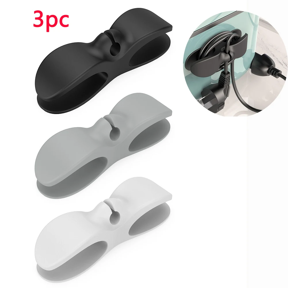 

3 X Wire Cable Organizer Tidy Management Clips Holder Adhesive Cord Storage Wrapper Winder for Kitchen Appliances Computer 2022