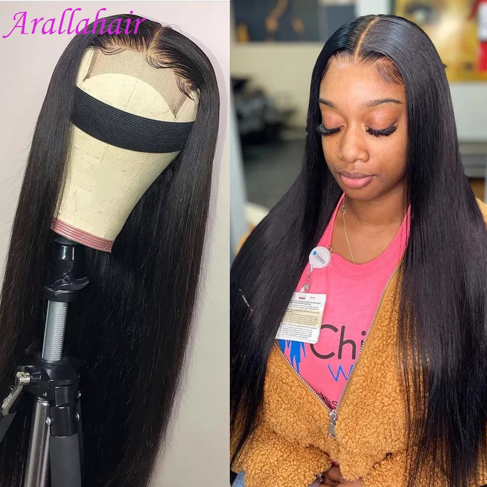 4X4 Closure Human Hair Wig Brazilian Straight Lace Front Wig Human Hair 250% Density Remy 4X4 HD Lace Closure Wig 30