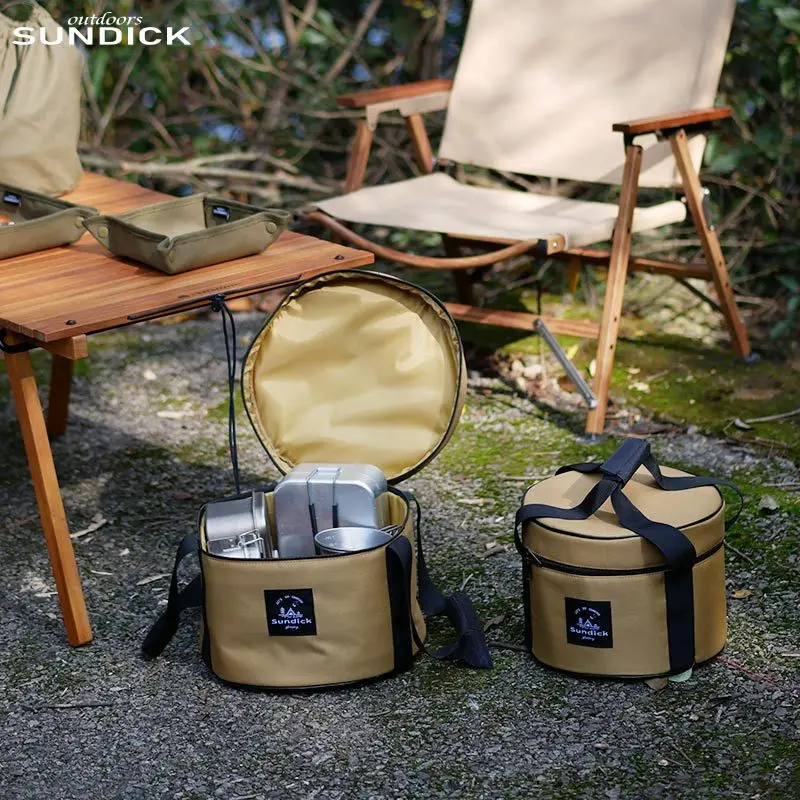 

Outdoor Cookware Dinnerware Bag Set Pot Gas Tank Anti-Collision Picnic Organizer Picnic Oxford Cloth Portable Cylinder Ice Pack