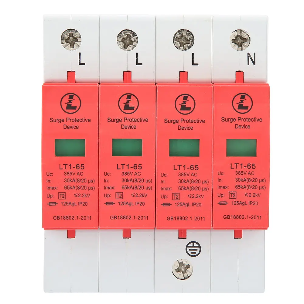 

4P 30kA-65kA 385V House Surge Protective Low-voltage Arrester Device