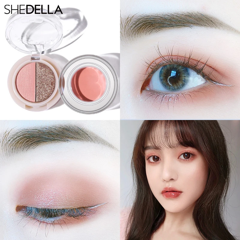 

HEALLOR New Two-color Eye Shadow Palette Two-in-one Eye Base Cream Concealer Base Eye Shadow Waterproof Cosmetic