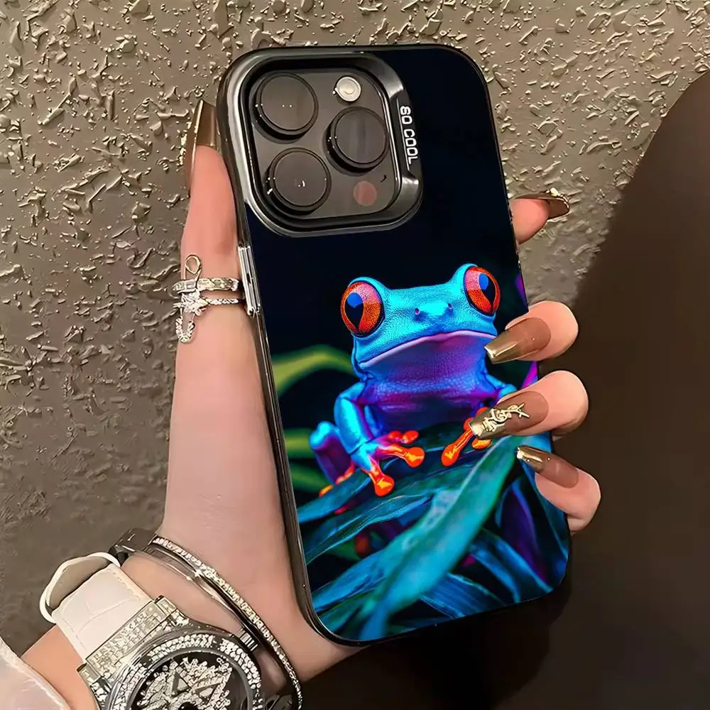 Фото Чехол для телефона N-Neon Frogs для iPhone 17,16,15,14,13,12,11 Plus, Pro Max, XS, цветной серебристый чехол для телефона №2