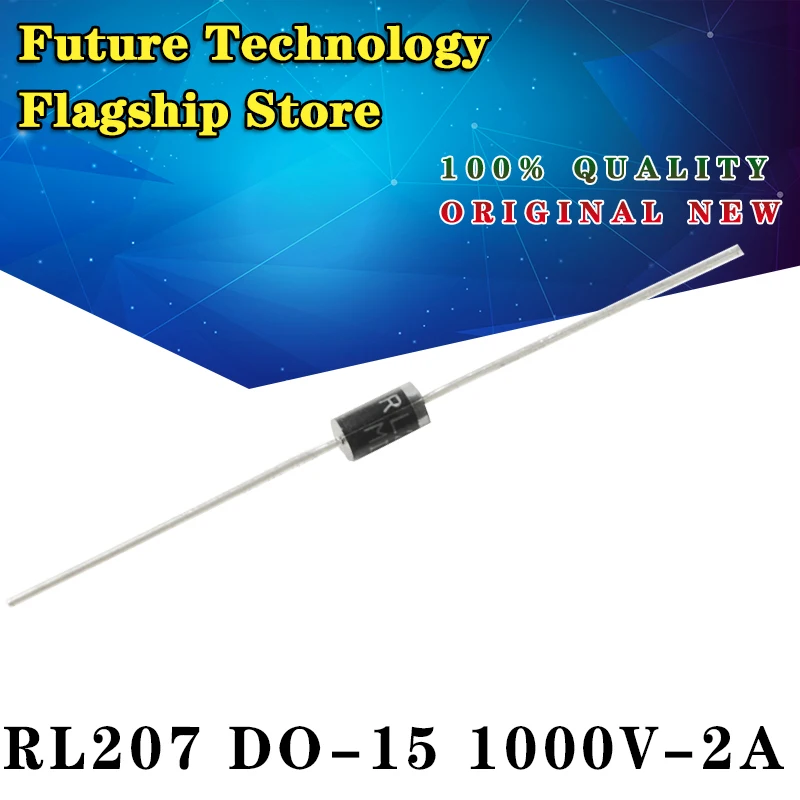 

100 Uds. RL207 2A 1000V DO-15 diodo rectificador
