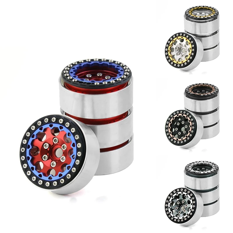 

4PCS 1.9 Inch Beadlock Wheel Hub Wheel Rim For 1/10 RC Crawler Car Axial SCX10 II III Traxxas TRX4 RC4WD D90 Redcat
