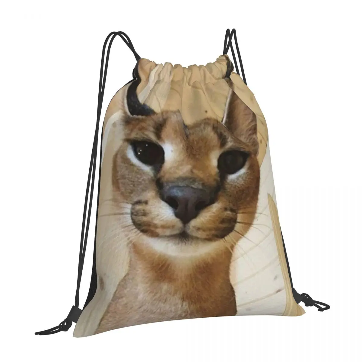 

Floppa Cute 552 Drawstring Bags Backpacks Shoes Bag Lightweight Camping Hiking Outdoor Bags Fashion Storage Bag