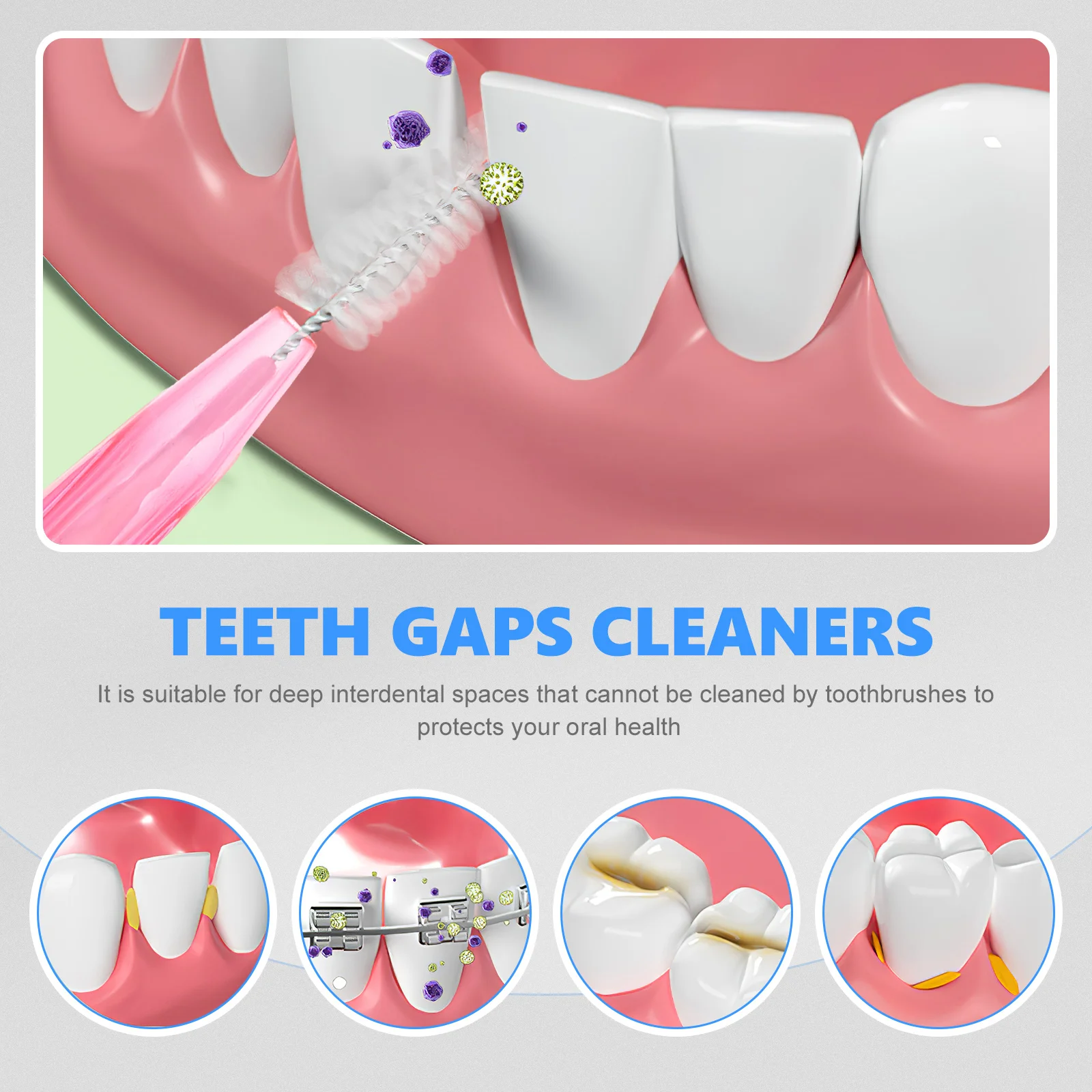 1 коробка 30 шт. межзубная выдвижная щетка для чистки межзубных зубов ухода за