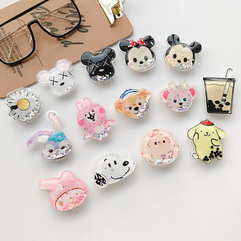 

Kawaii Sanrios аниме Kuromi подушка безопасности держатель MyMelody Cinnamoroll телескопический складной ленивый держатель для телефона Purin Dog патч держатель ...