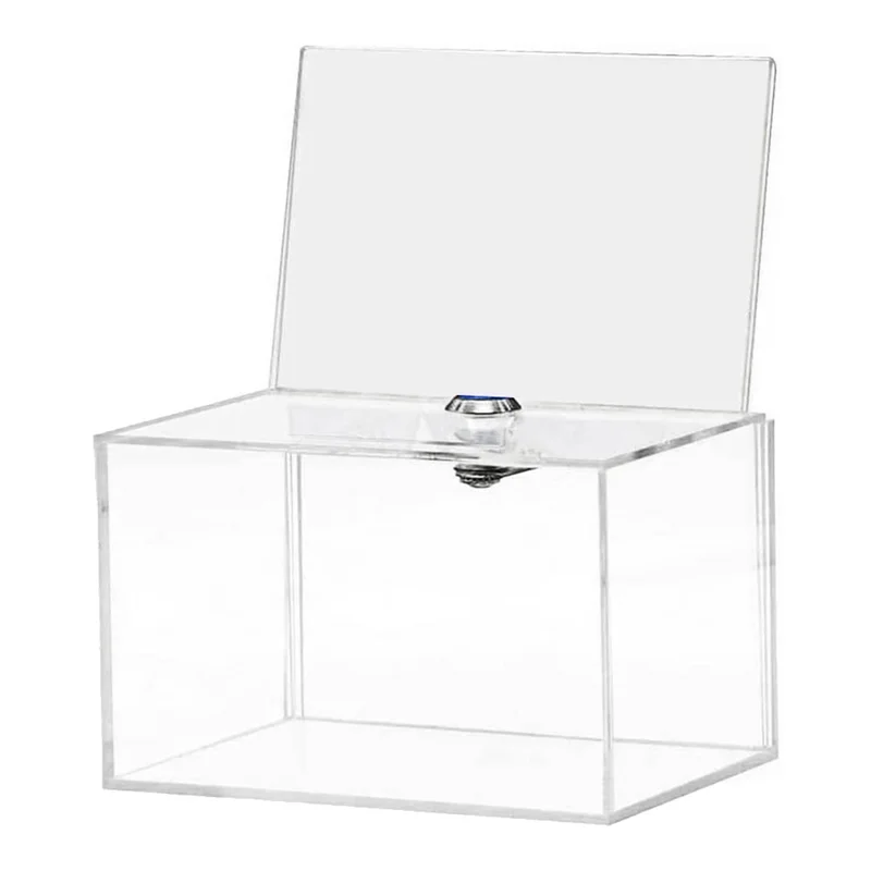 

Acrylic Donation Box - Box for Voting Charity Polls Surveys Sweepstakes Contests Advice Tips Reviews