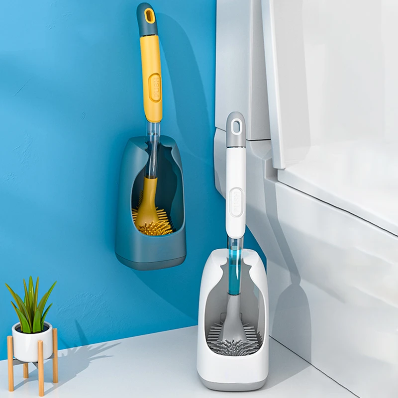 

Настенная силиконовая щетка для туалета, сменная щетка для жидкости, чистящие инструменты для дома, без мертвых углов, средство для мытья ту...