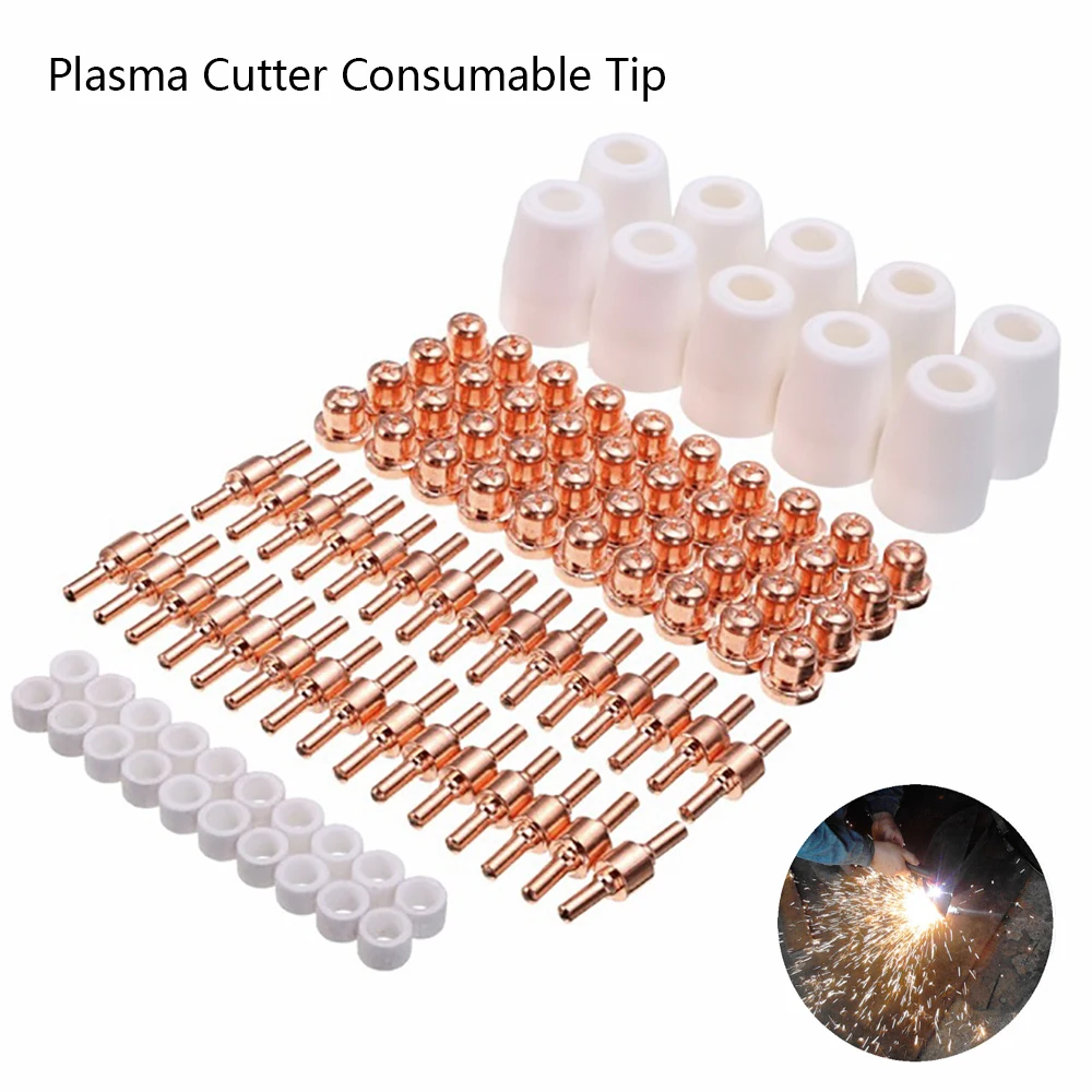 100Pcs Plasma Cutter Tip Electrodes &amp Nozzles Kit Consumable Accessories For PT31 CUT 40 50 Welding Tools | Инструменты