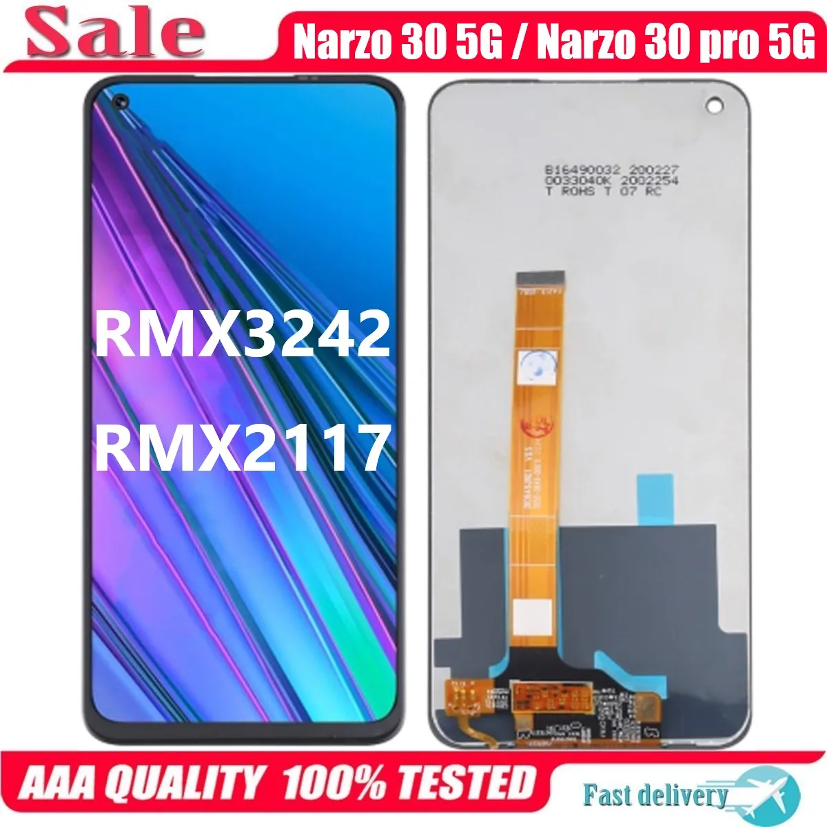 Оригинальный дисплей 6,5 дюйма для Realme Narzo 30 Pro 30Pro 5G LCD для Narzo30 Pro RMX3242 RMX2117 LCD