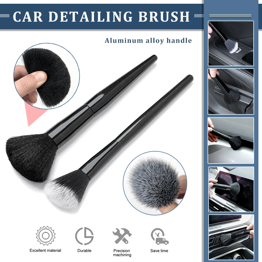 

2PCS Super Soft Bristle Duster Car Interior Detailing Brush Set Dashboard Air Outlet Brushes Auto Interior Gap Cleaning Tools