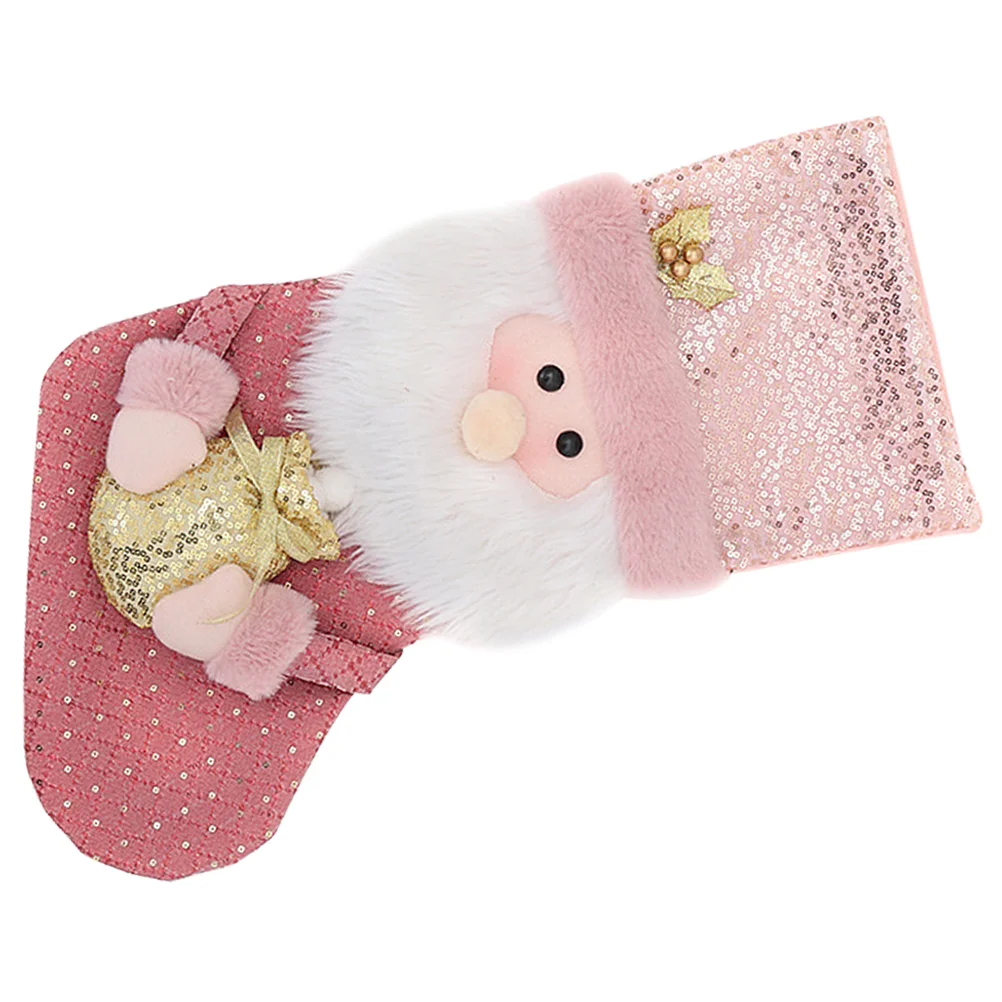 

Christmas Stocking Xmas Tree Gift Sock Sequins Stocking Gift Stocking Festival Decoration(Santa Type)