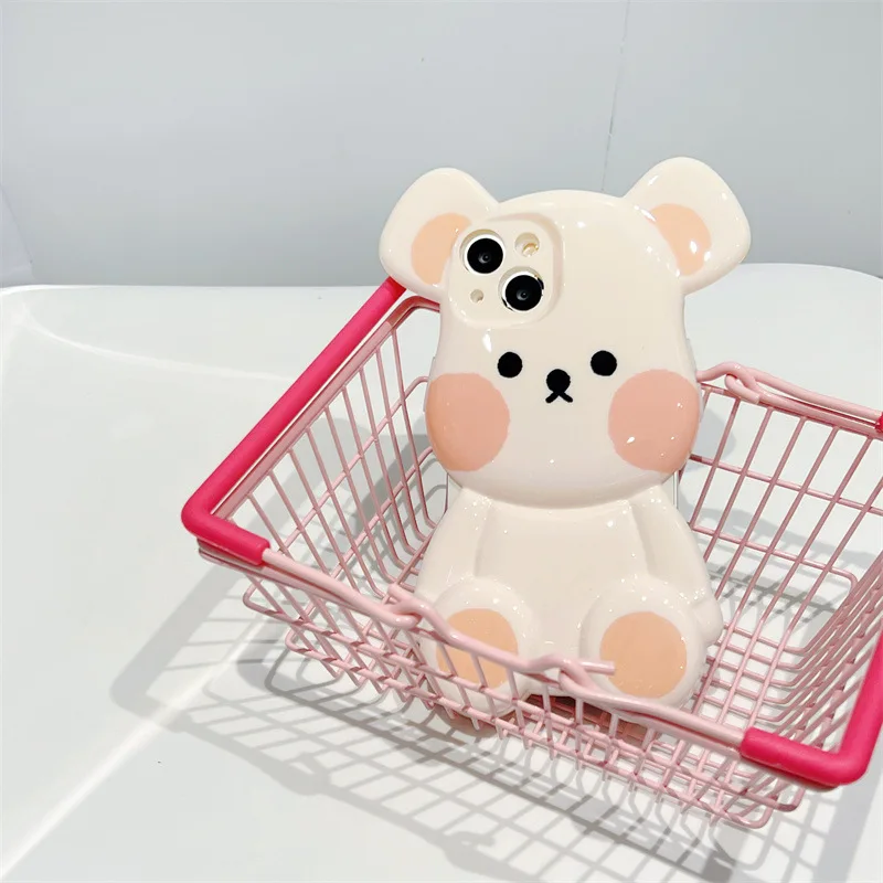 

Cute Animal 3D Candy Bear Phone Case For iPhone11 Case Cartoon Violent Bear Backcover For iPhone XS XR 12 13Pro Max Capa