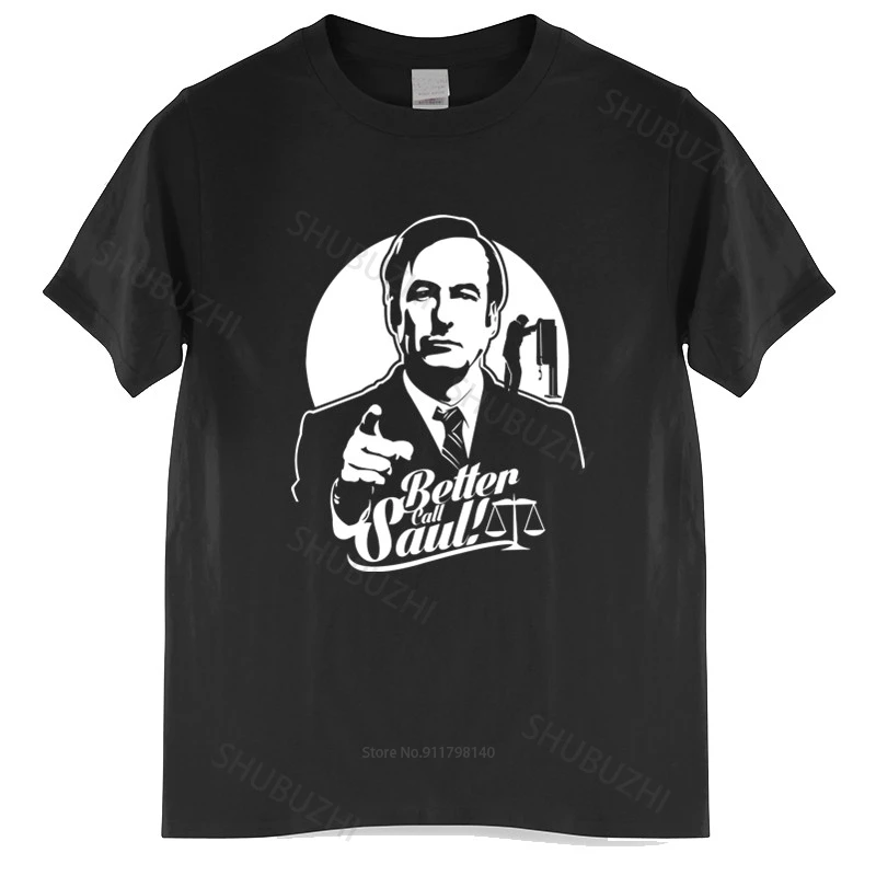 

Футболка мужская черная стильная, тенниска с надписью Better Call Saul, модная рубашка унисекс, европейский размер