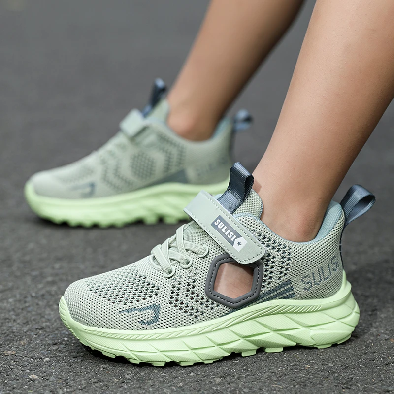 Летние Детские кроссовки с вырезами дышащая прогулочная повседневная