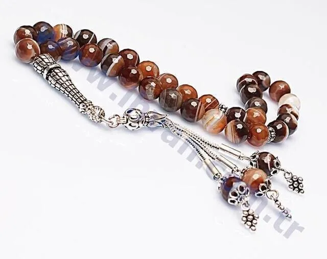 IQRAH Agate Stone Rosary (925 STERLING SILVER)
