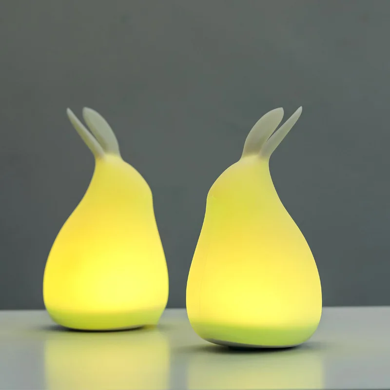 

Rabbit Silicone Night Light Rechargeable Baby Feeding Bedroom Bedside Sleep Eye Protection Pat Sensing Bedroom Decoration