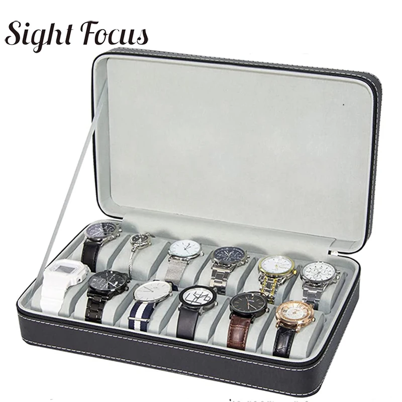 Organizer Pu Leather Storage Bag Portable Travel Watch Display Holder Case Watch Collection Gift Holder 6 10 12 Slots