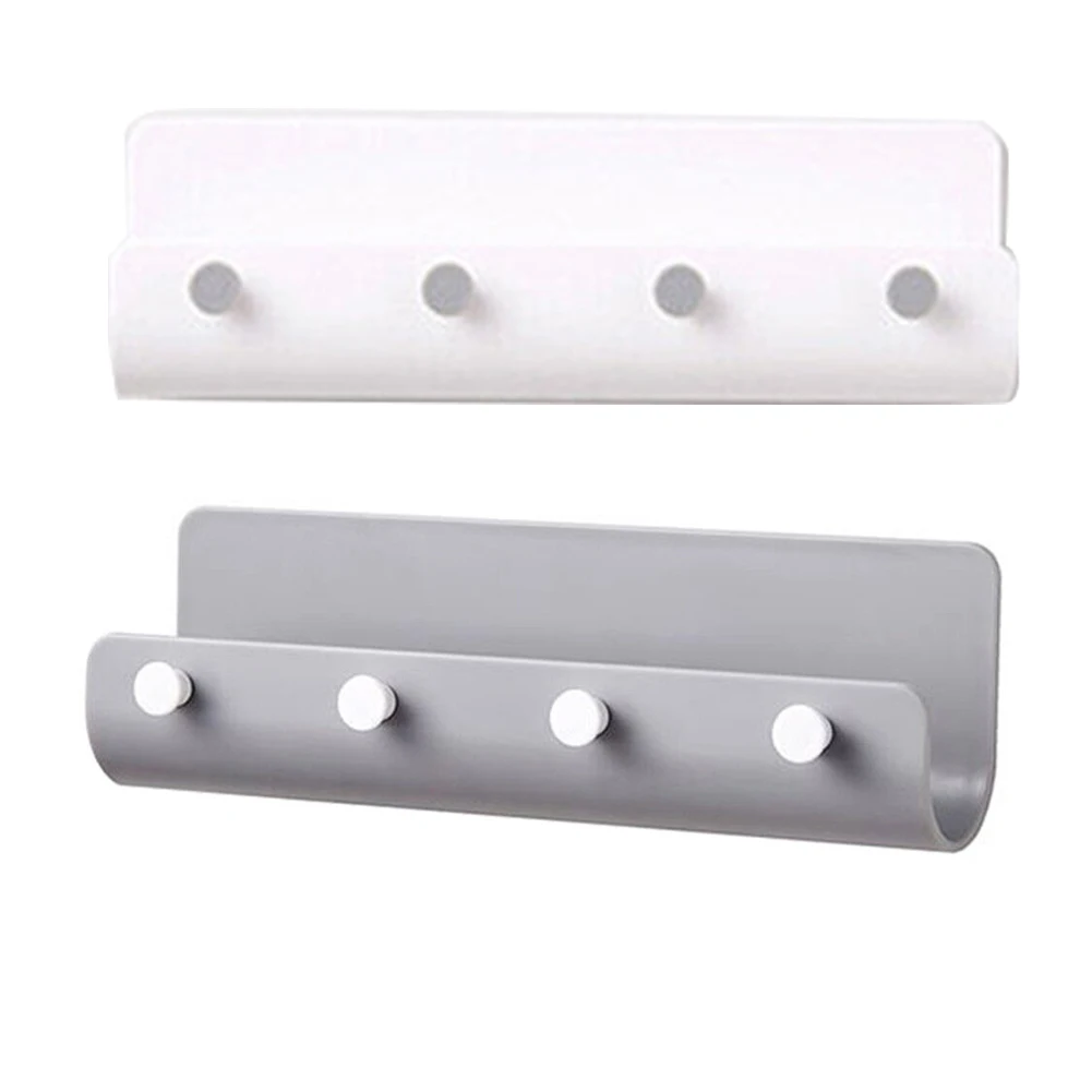 

Wall-Mounted Storage Rack Shelf Storage Box With Hook For Bathroom Door Punch-Free Clothes Key Organizer Bathroom Accessories