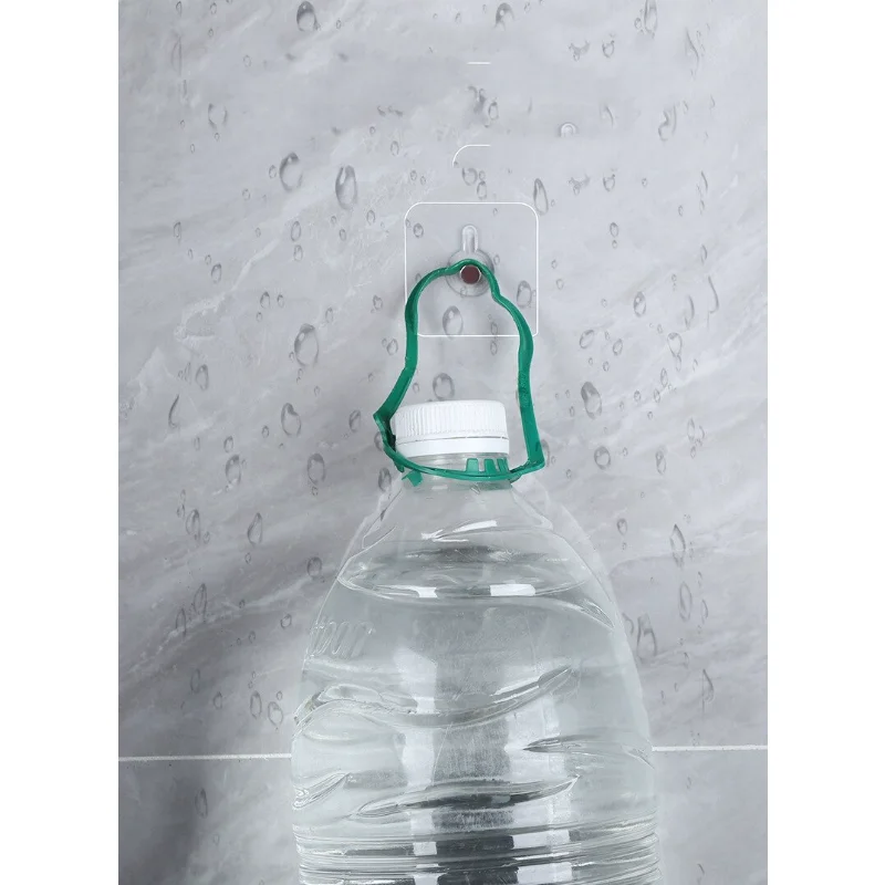

2 PVC Strong Adhesive Nails Waterproof, Durable and Transparent Kitchen Bathroom Screw Hook Clothes Hanger