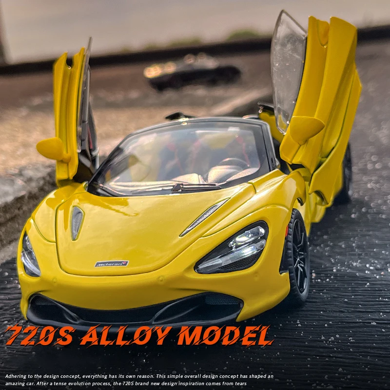 

1:24 McLaren 720S Spider Supercar Alloy Car Diecasts & Toy Vehicles Car Model Sound and light Pull back Car Toys For Kids Gifts