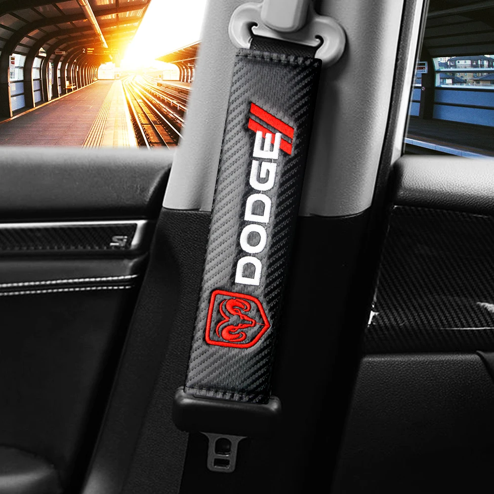 

1/2Piece Car Seat Belt Shoulder Pad Leather Holster Protector For Dodge Journey Ram Charger Caliber Challenger Dakota Durango