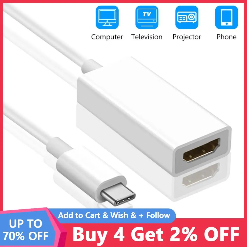 

Type C To HDMI 4K 30Hz USB-C Port Cable Adapter USB 3.1 10Gbps For MacBook Samsung Galaxy S10 TV Macbook Air Pro HDMI-enabled