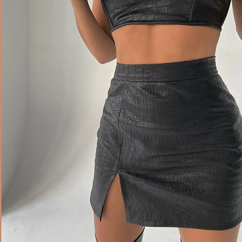 Летний женский костюм топ на груди жилет без рукавов короткий и облегающая юбка с