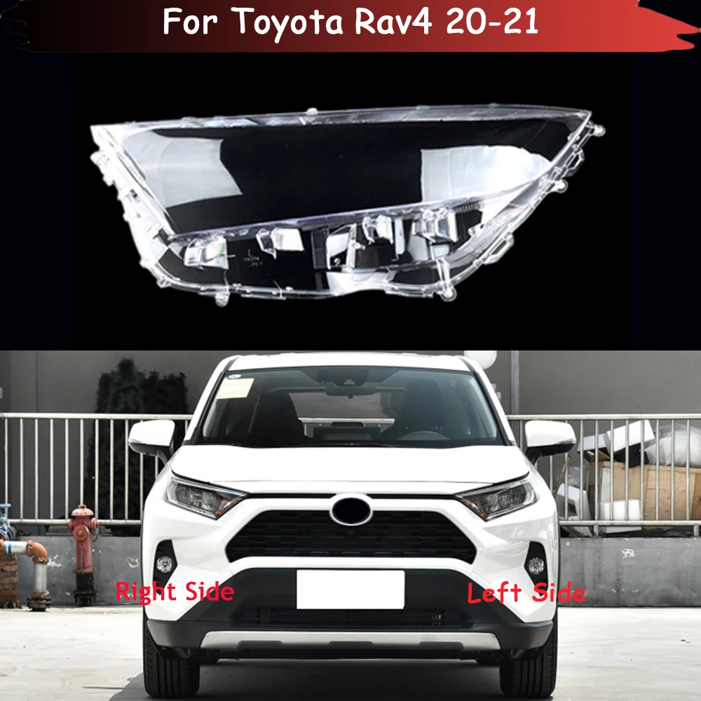 Funda de faro delantero de coche, pantalla de cristal, tapas de lámpara, carcasa de faro, para Toyota Rav4 2020, 2021