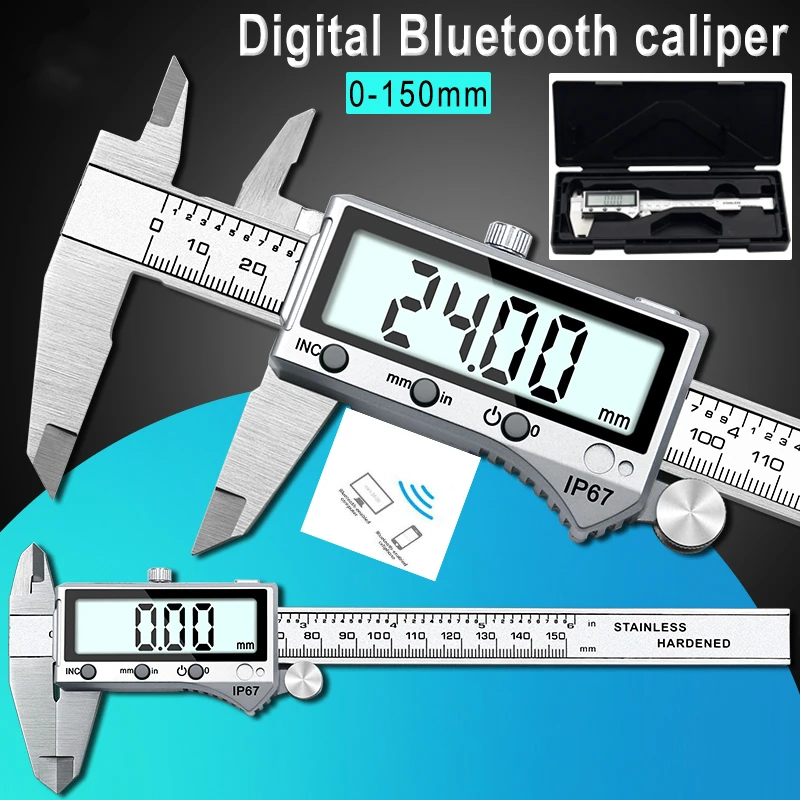 

NEW IP67 Bluetooth Waterproof Digital Accurate Vernier Caliper Stainless Steel 0-150mm