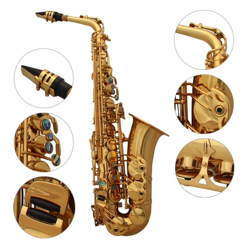 

Japanese high quality E-flat 991 alto saxofonji blue/gold/silver key saxofon alto profesional playing instrument