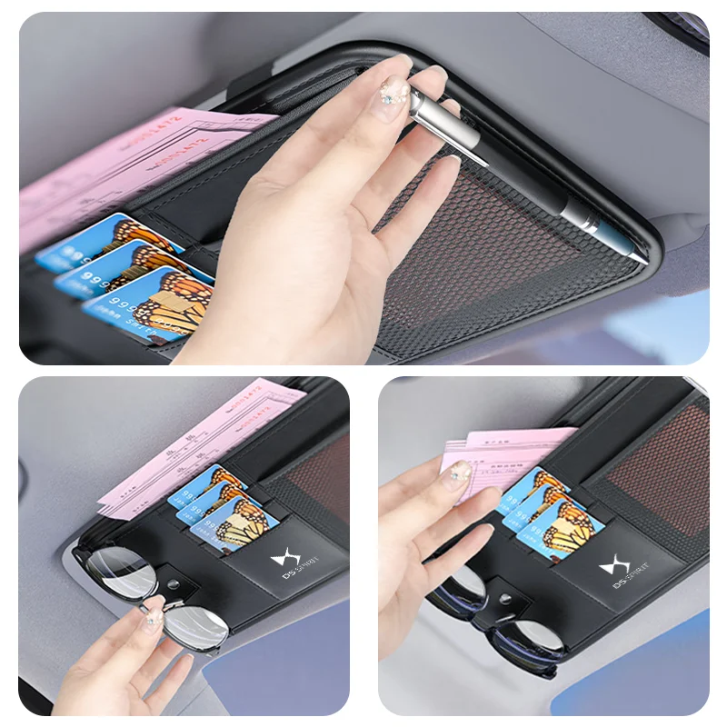 Кожаный автомобильный солнцезащитный козырек-органайзер для DS SPIRIT DS3 DS4 DS5 DS6 DS7 150e