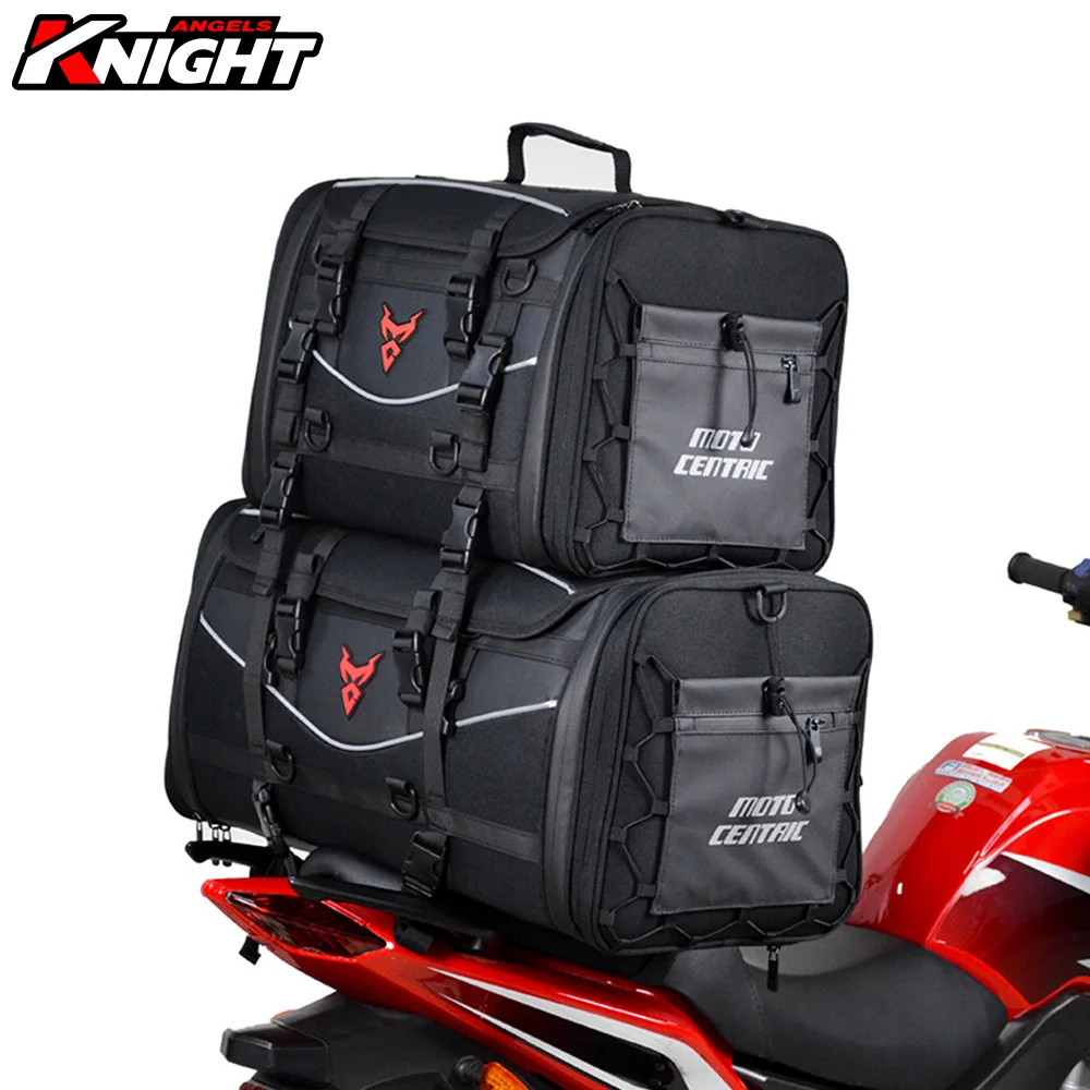 

Waterproof Motorcycle Bag 46L Large Capacity Reflective Rear Seat Bag Carbon Fiber Moto Equipment Rainproof Saddle Bag Backpack