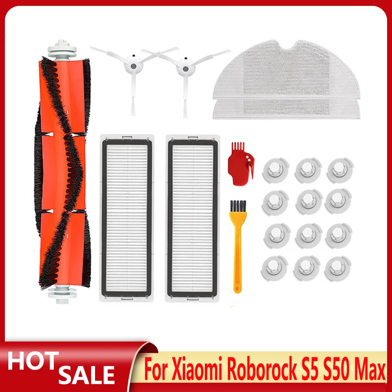 

HEPA Filter Side Brush Main Brush For Xiaomi Mijia 1s Robot Vacuum Cleaner For Roborock S50 S5 Max Vacuum Cleaner Accessories