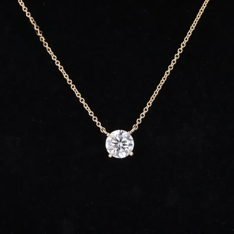 Модное ожерелье из муассанита с 4 зубцами 5 мм 6 ювелирные изделия бриллиантами